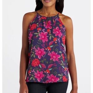 Floral blouse with cutout detail